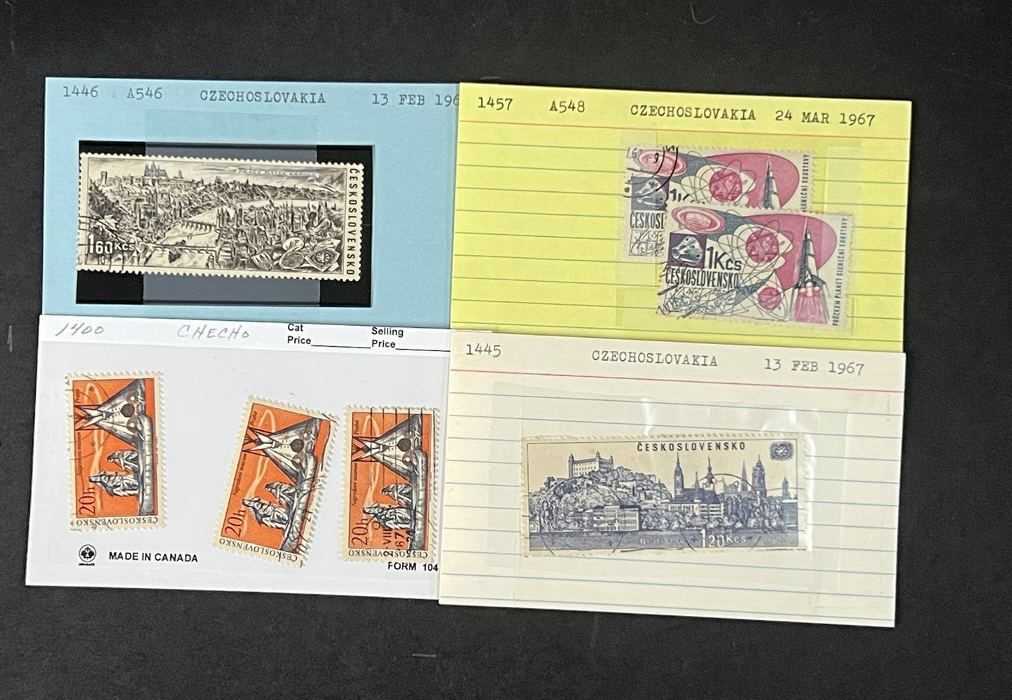 Czechoslovakia Collection on Hundreds of Dealer Cards by Scott# ZAYIX 0825G4056