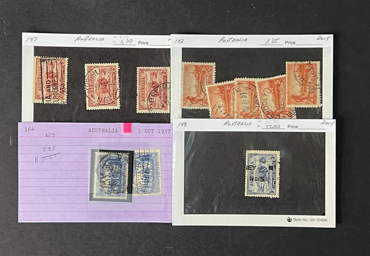Australia Collection by Scott# on dealer cards $1100+ CV ZAYIX 0825G4059