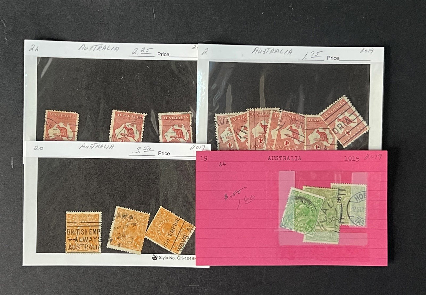 Australia Collection by Scott# on dealer cards $1100+ CV ZAYIX 0825G4059