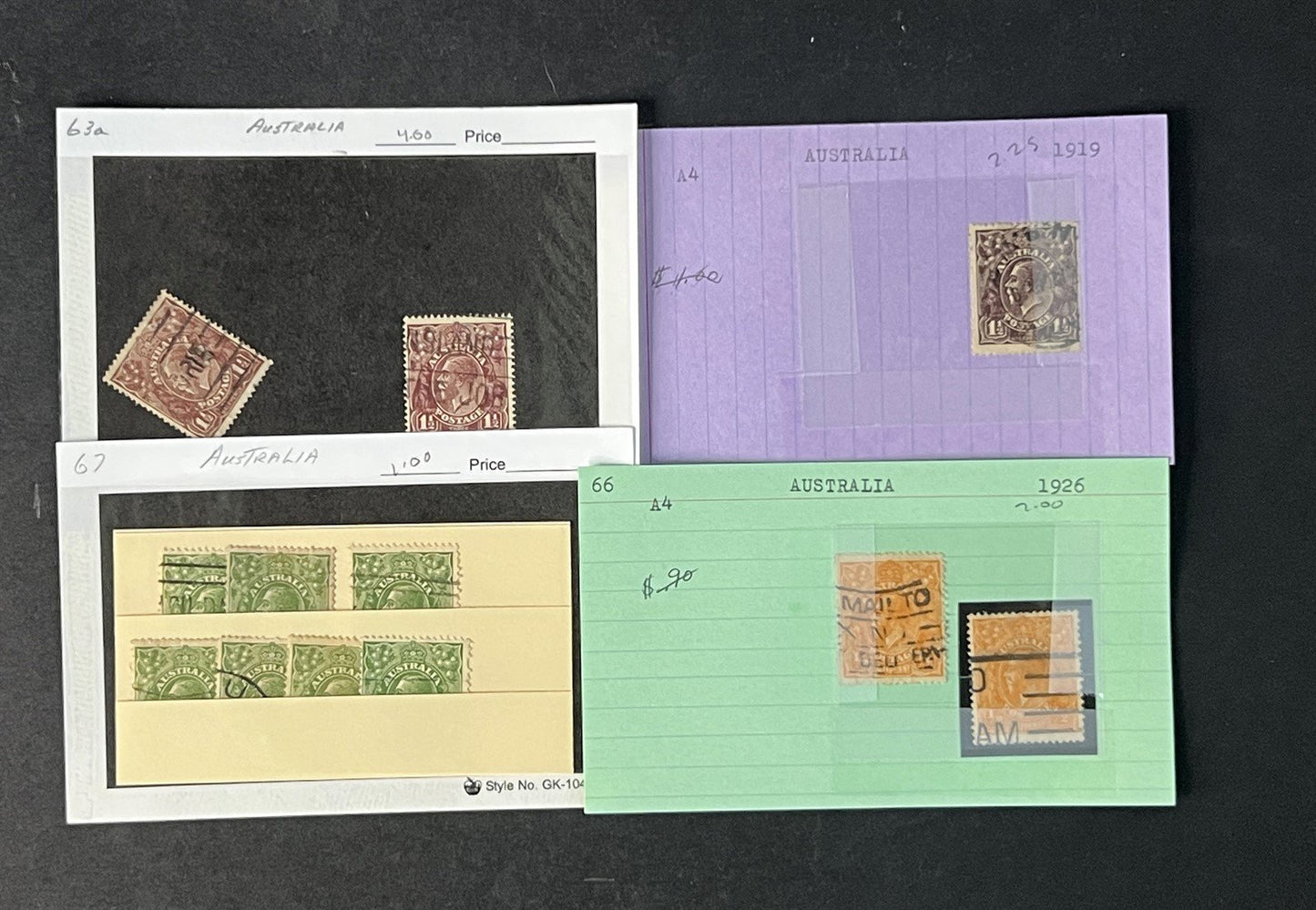 Australia Collection by Scott# on dealer cards $1100+ CV ZAYIX 0825G4059