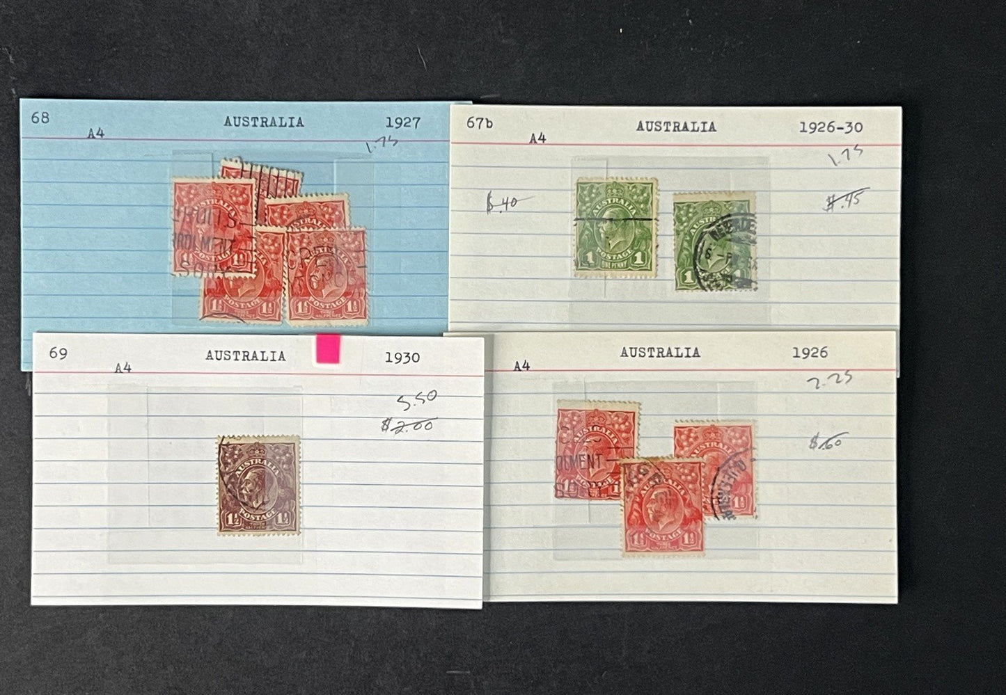 Australia Collection by Scott# on dealer cards $1100+ CV ZAYIX 0825G4059