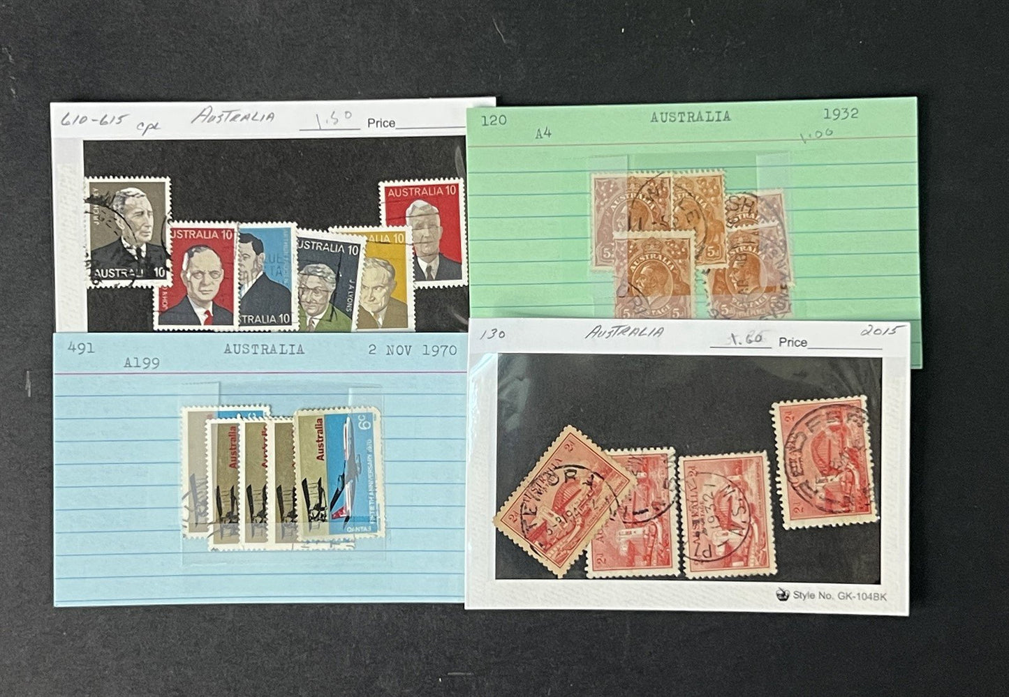 Australia Collection by Scott# on dealer cards $1100+ CV ZAYIX 0825G4059