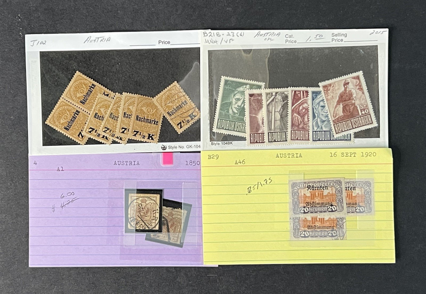 Classic Austria Collection by Scott# on dealer cards $858 CV ZAYIX 0825G4060