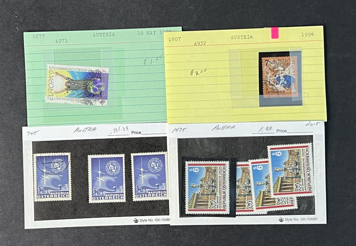 Classic Austria Collection by Scott# on dealer cards $858 CV ZAYIX 0825G4060