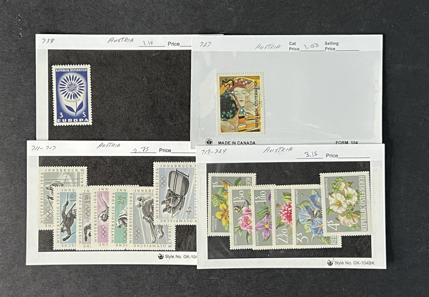 Classic Austria Collection by Scott# on dealer cards $858 CV ZAYIX 0825G4060