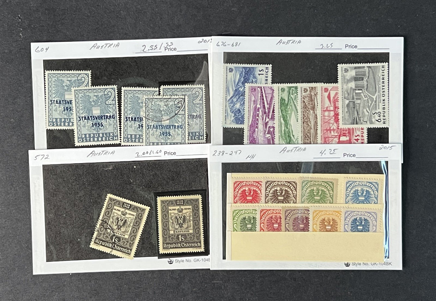 Classic Austria Collection by Scott# on dealer cards $858 CV ZAYIX 0825G4060