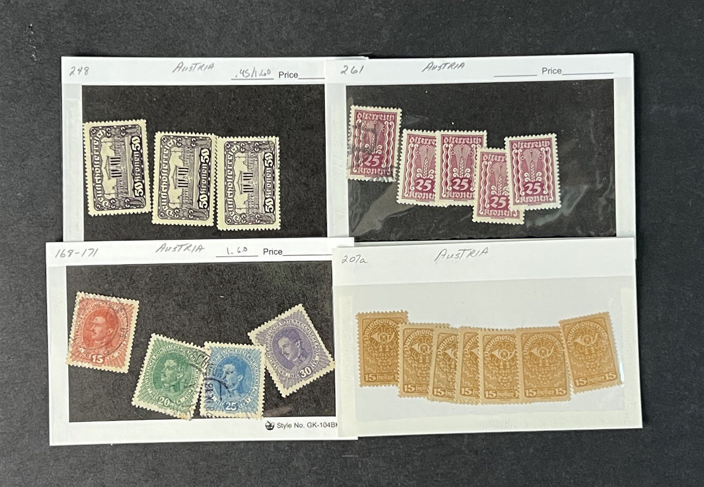 Classic Austria Collection by Scott# on dealer cards $858 CV ZAYIX 0825G4060