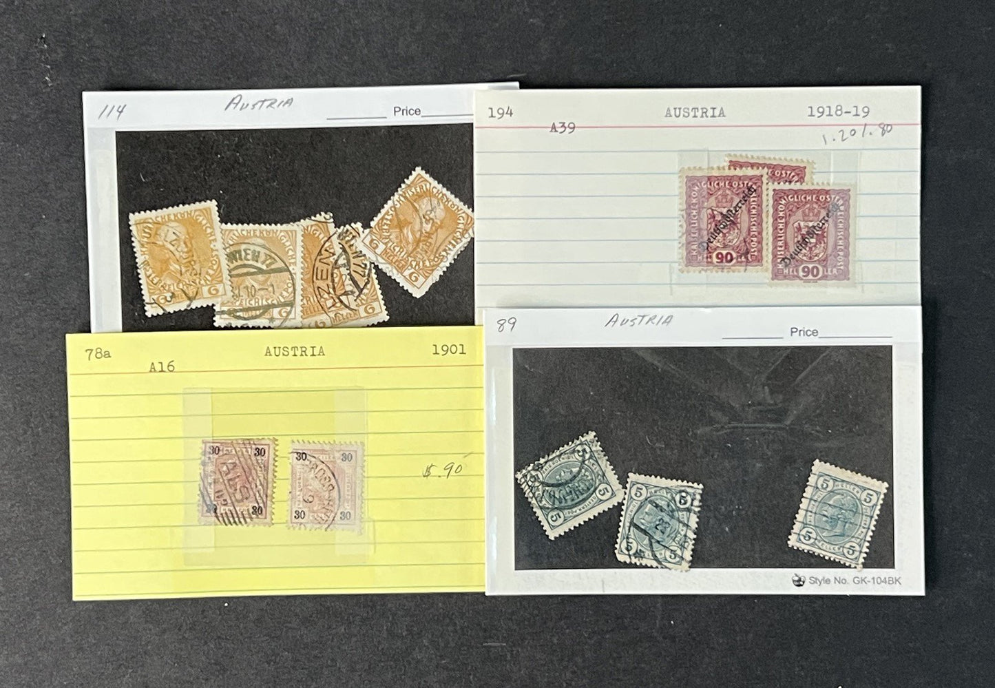 Classic Austria Collection by Scott# on dealer cards $858 CV ZAYIX 0825G4060