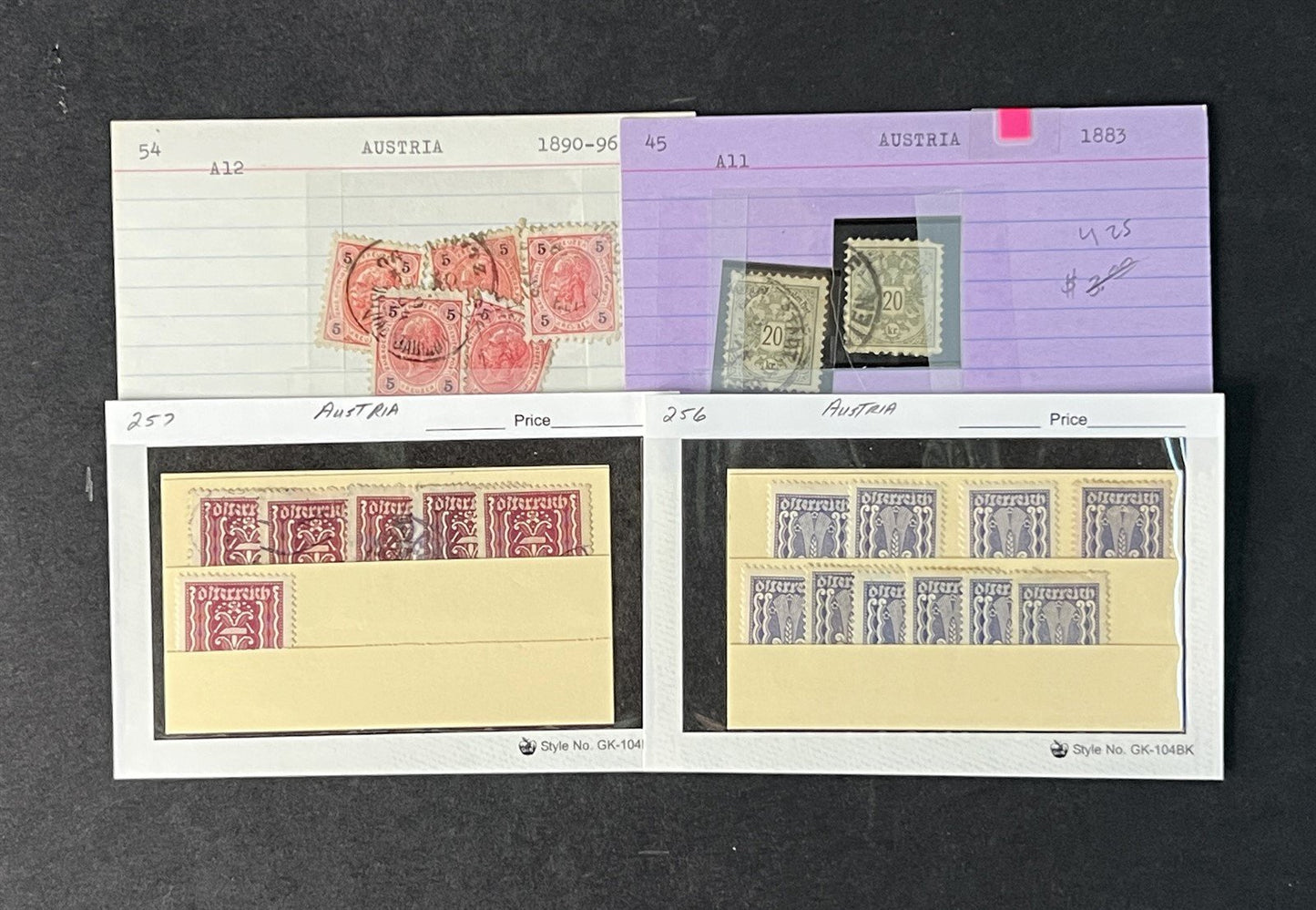Classic Austria Collection by Scott# on dealer cards $858 CV ZAYIX 0825G4060