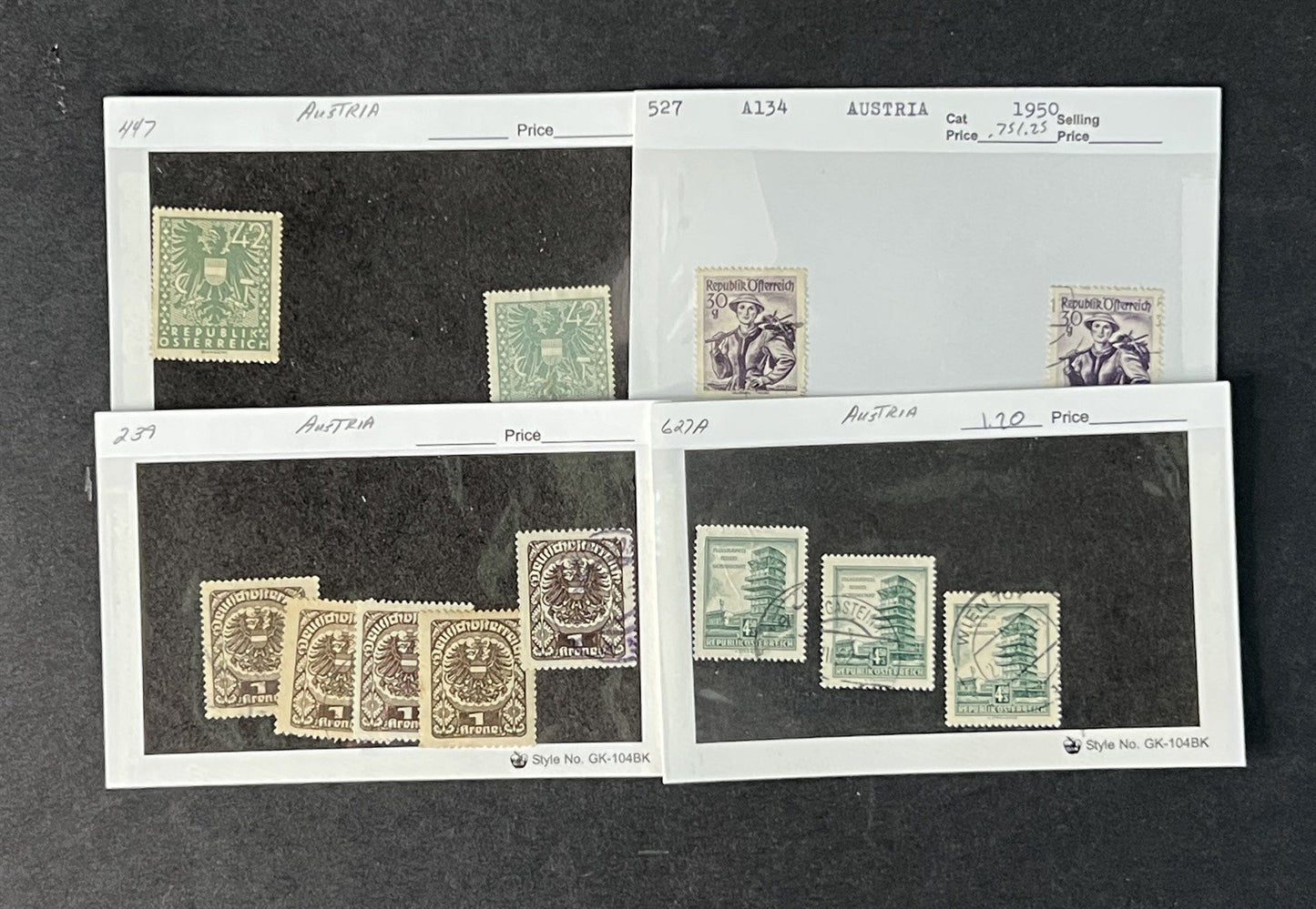 Classic Austria Collection by Scott# on dealer cards $858 CV ZAYIX 0825G4060