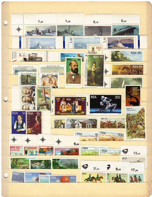 South Africa MNH Collection of 50 All Different Stamps ZAYIX 0825CB4345