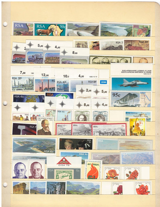 South Africa MNH Collection of 57 All Different Stamps ZAYIX 0825CB4346