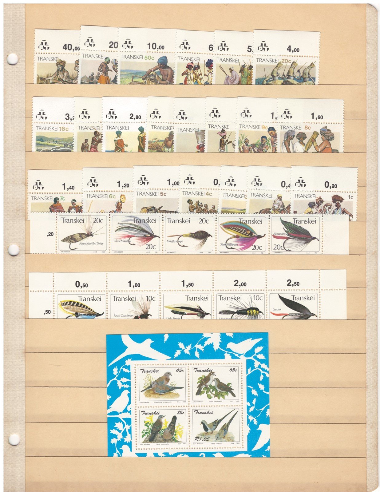 Transkei All Different MNH Stamp Collection on 5 Stock Pages ZAYIX 0825CB4347