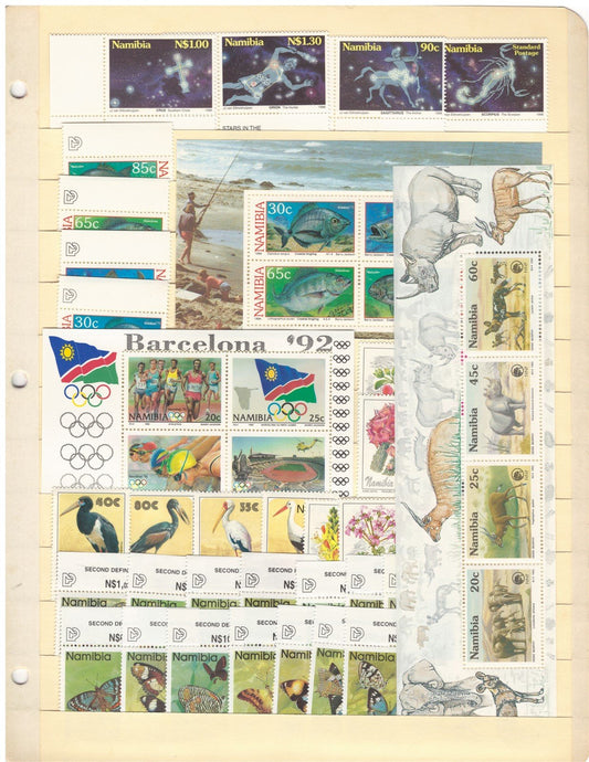 Nambia MNH All Different Stamp Collection on 4 Stock Pages ZAYIX 0825CB4348