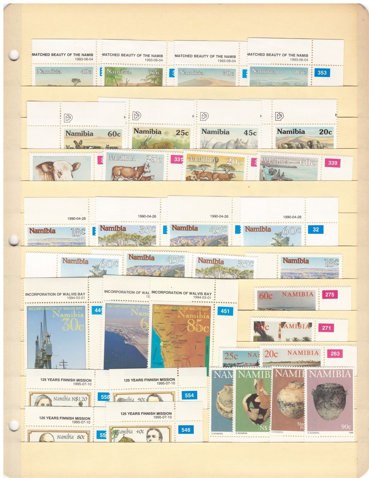 Nambia MNH All Different Stamp Collection on 4 Stock Pages ZAYIX 0825CB4348