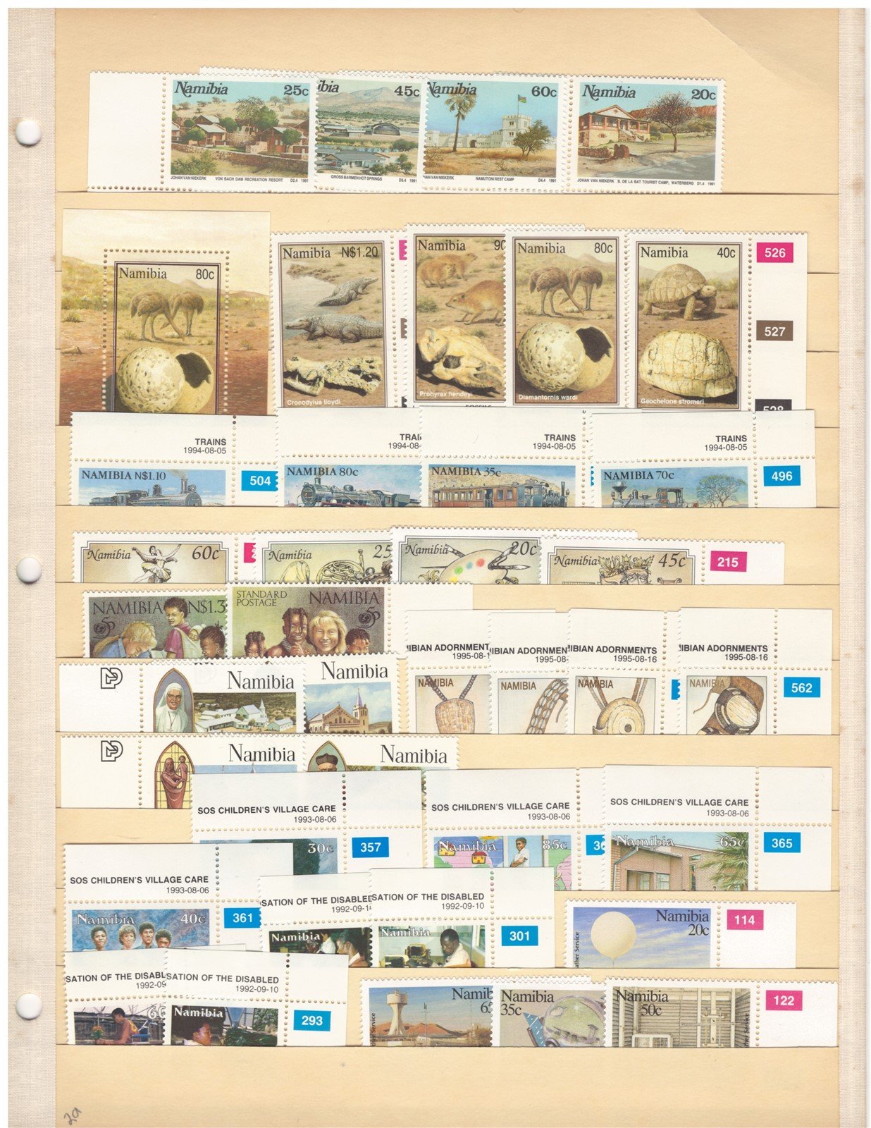 Nambia MNH All Different Stamp Collection on 4 Stock Pages ZAYIX 0825CB4348