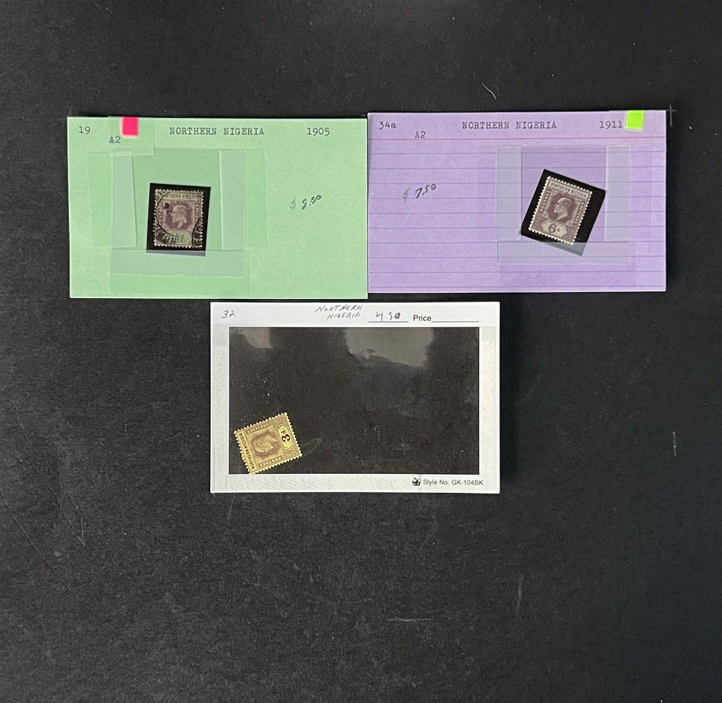 Northern Nigeria Stamp Collection on Dealer Cards $47 Cat Val ZAYIX 0825CB14539