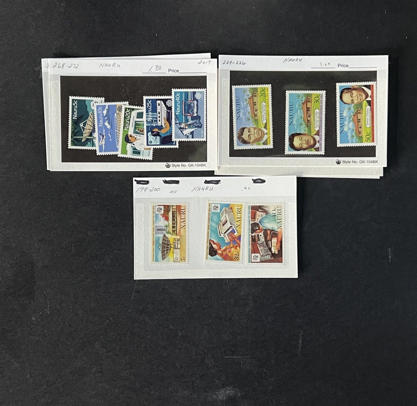 Nauru Stamp Collection on Dealer Cards $39 Catalog Value ZAYIX 0825CB14544
