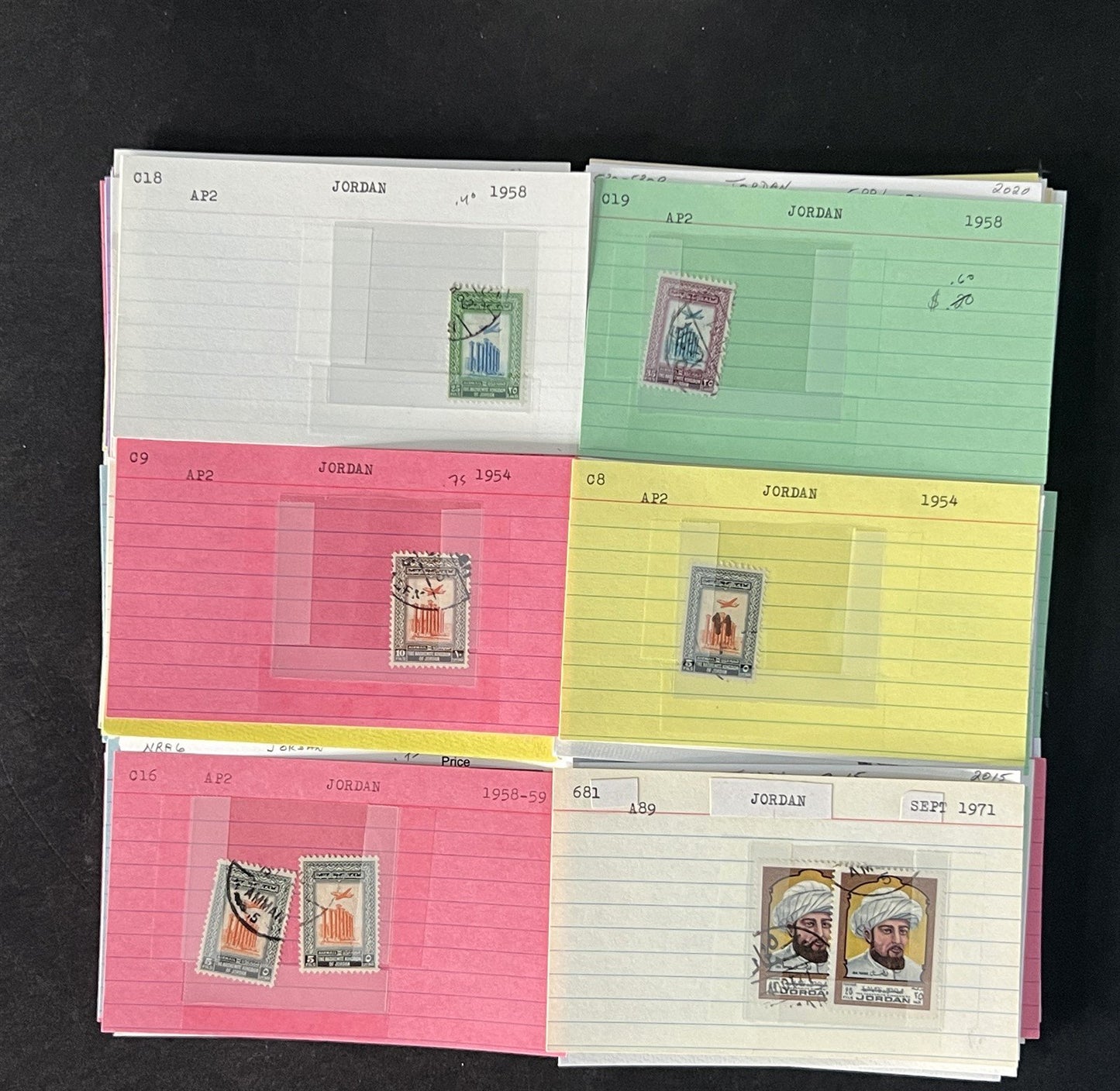 Jordan Stamp Collection on Dealer Cards $154 Catalog Value ZAYIX 0825CB14563