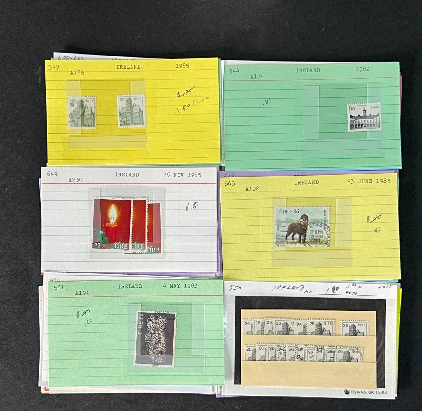 Ireland Stamp Collection on Dealer Cards $267 CV ZAYIX 0825CB414623