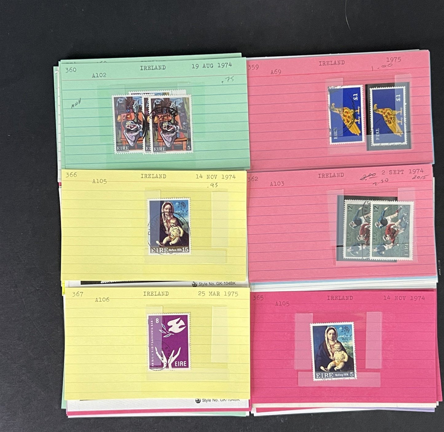 Ireland Stamp Collection MNH/MH/Used mix Dealer Cards $215 CV ZAYIX