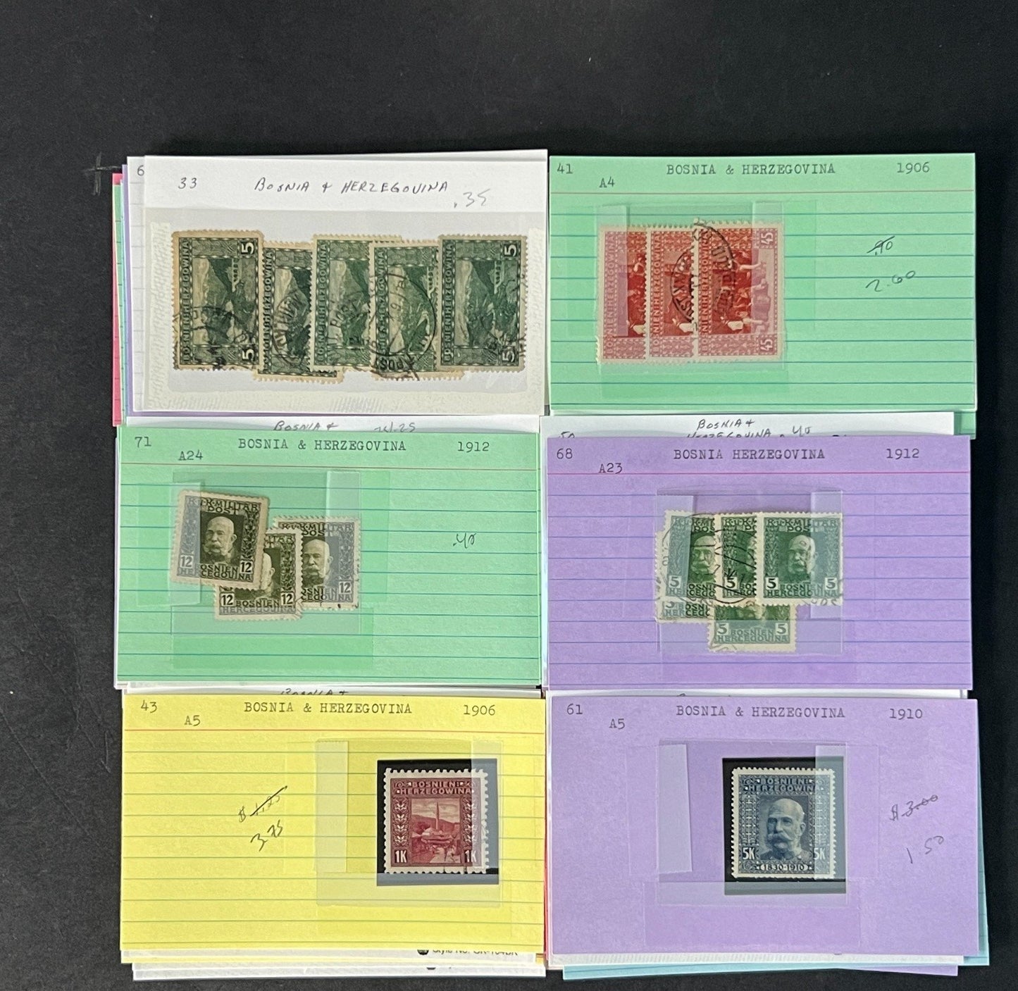 Bosnia & Herzegovina Stamp Collection on Dealer Cards $215 CV ZAYIX 0825CB414632