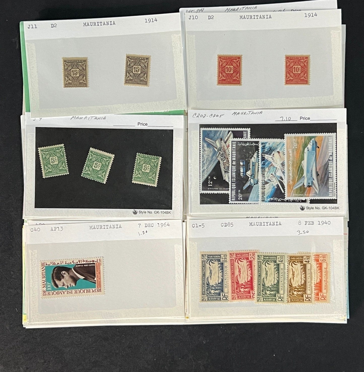 Mauritania Stamp Collection Dealer Cards Mint/Used Mix $171 CV ZAYIX