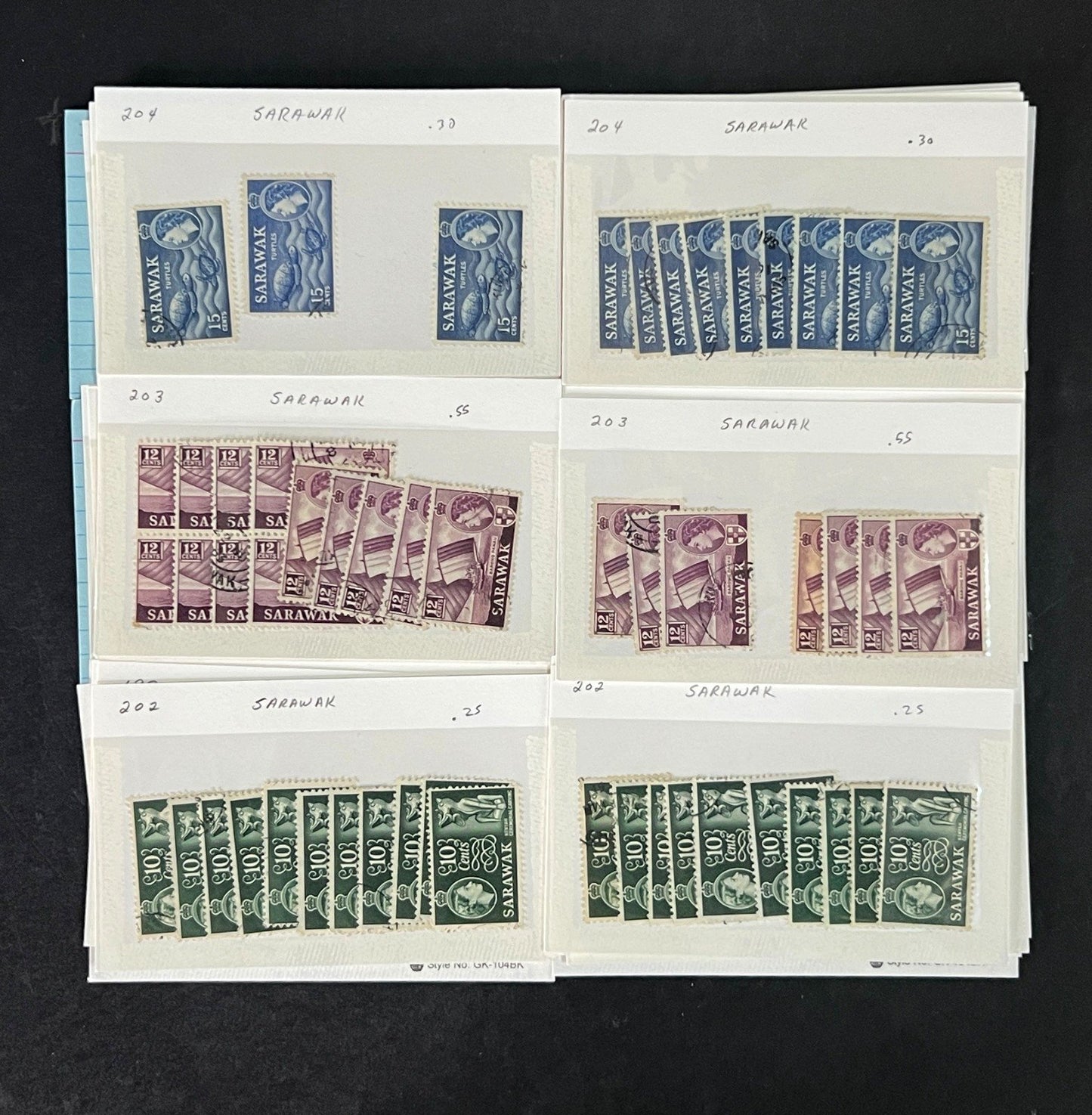 Sarawak Stamp Collection Dealer Cards Mint/Used Mix $399 CV ZAYIX