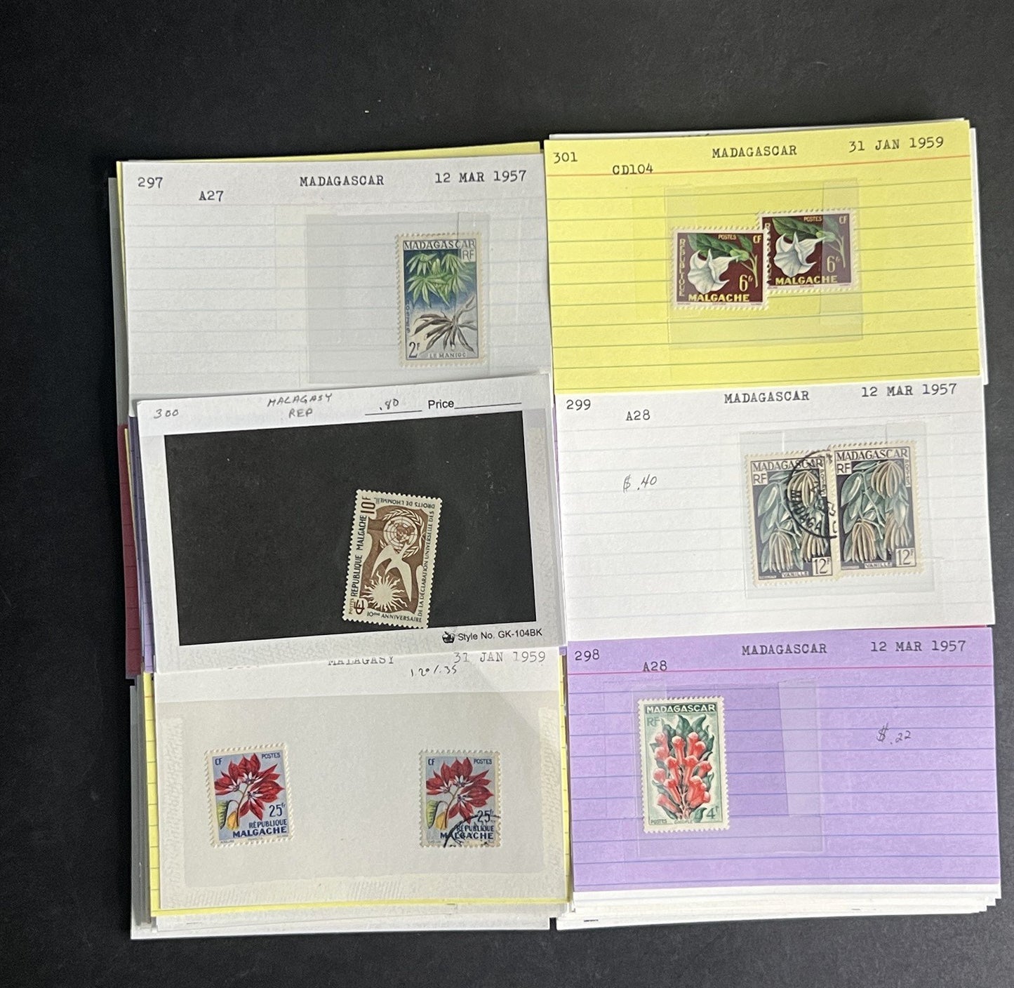 Madagascar & Malagasy Stamp Collection Dealer Cards $226 CV Mint & Used ZAYIX