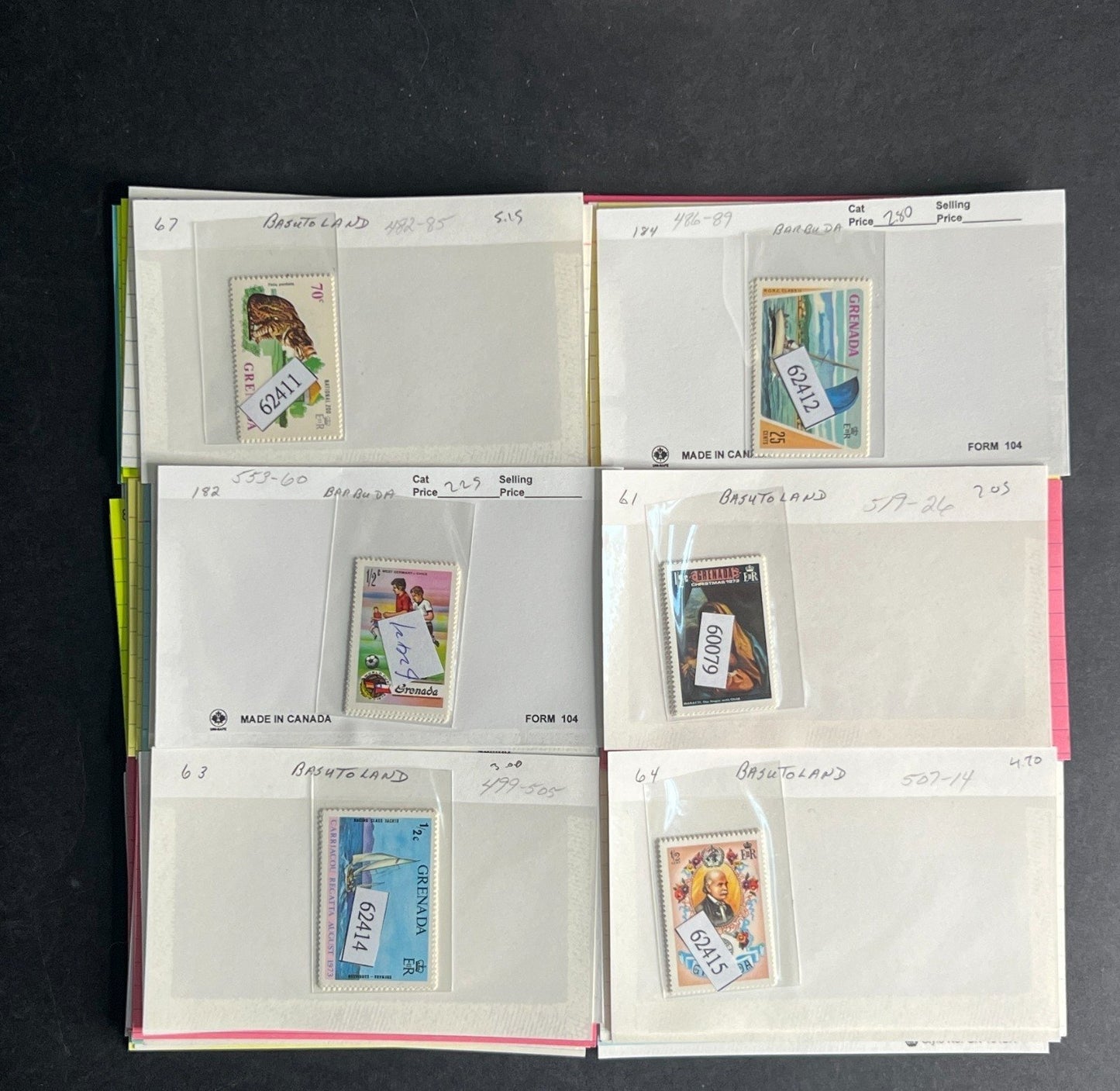 Grenada Stamp Collection Dealer Cards $126 CV Mint & Used ZAYIX
