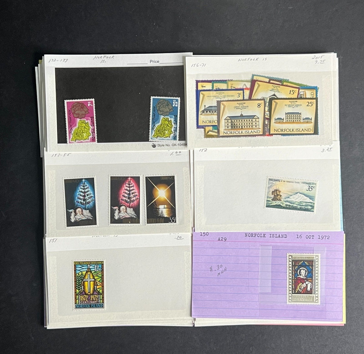Norfolk Island Stamp Collection Dealer Cards $312 CV Mint & Used ZAYIX