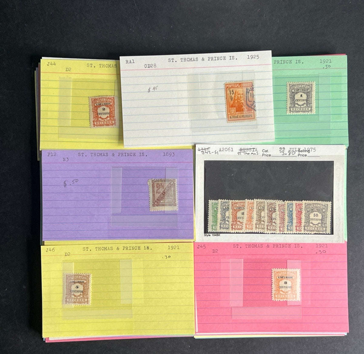 St. Thomas Stamp Collection Dealer Cards $147 CV Mint & Used ZAYIX