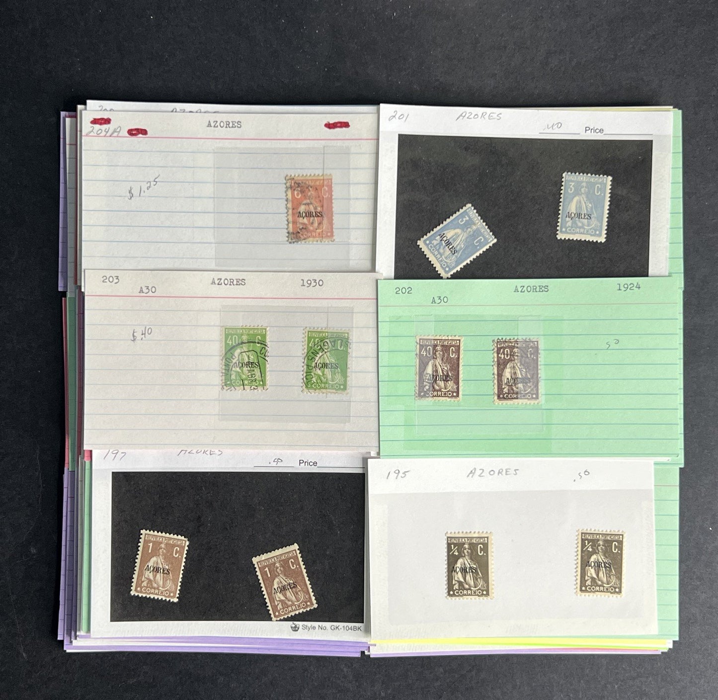 Azores Stamp Collection Dealer Cards $380 CV Mint & Used ZAYIX