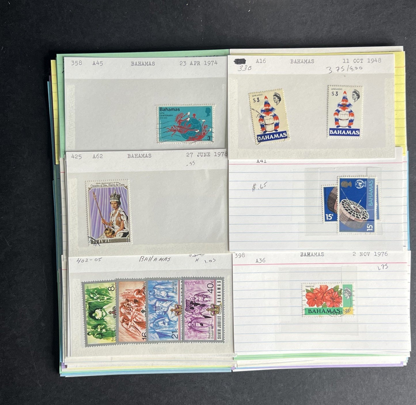 Bahamas Stamp Collection Dealer Cards $383 CV Mint & Used ZAYIX