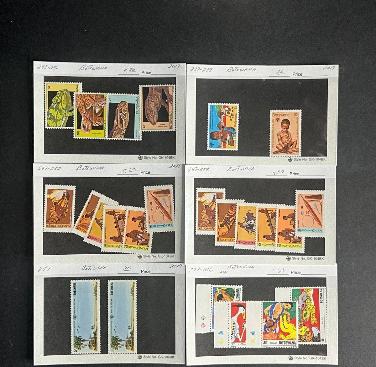 Botswana Stamp Collection Dealer Cards $269 CV Mint & Used ZAYIX