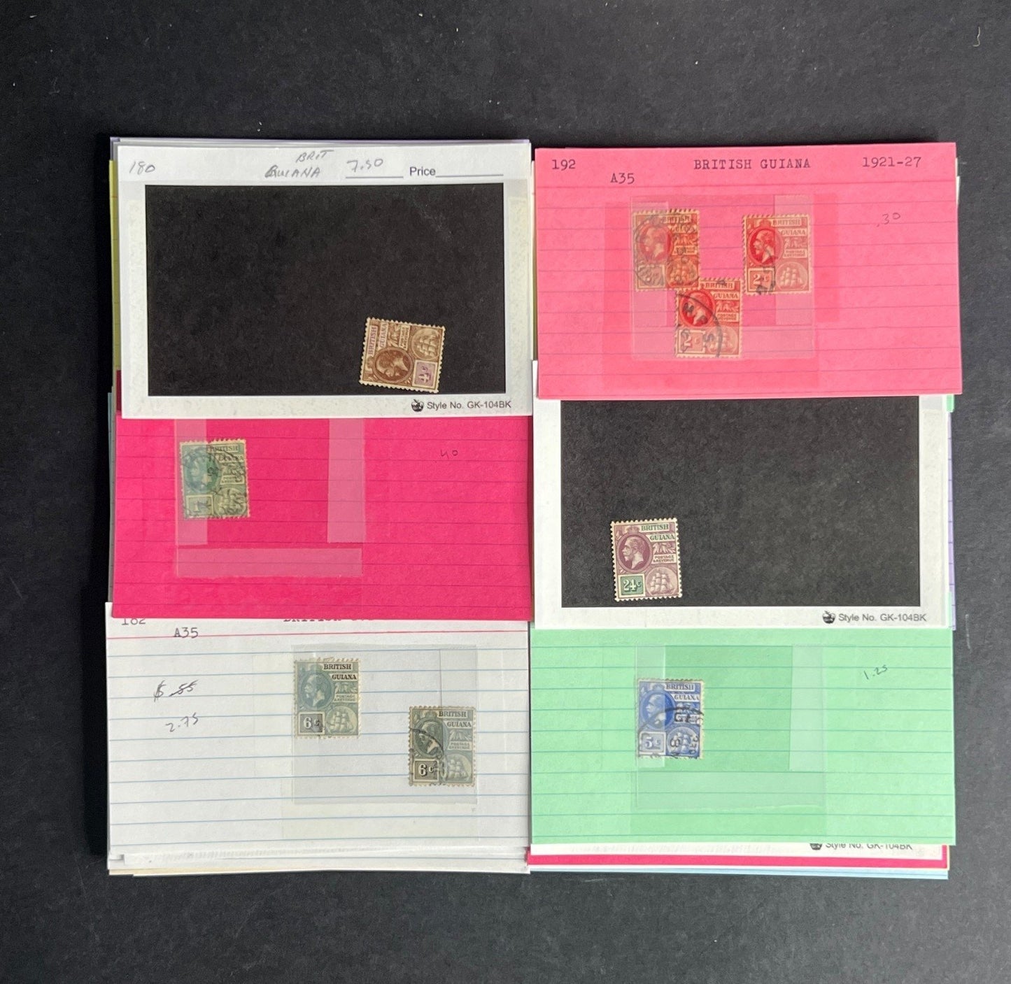 British Guiana Stamp Collection Dealer Cards $690 CV Mint & Used ZAYIX