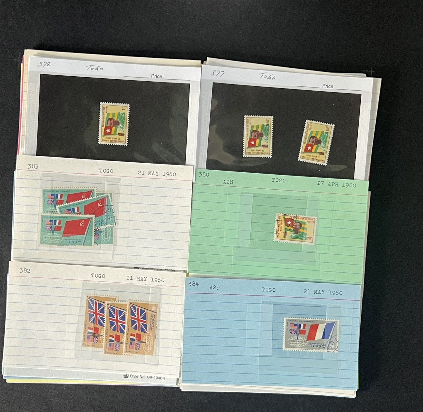 Togo Stamp Collection Dealer Cards $117 CV Mint & Used ZAYIX