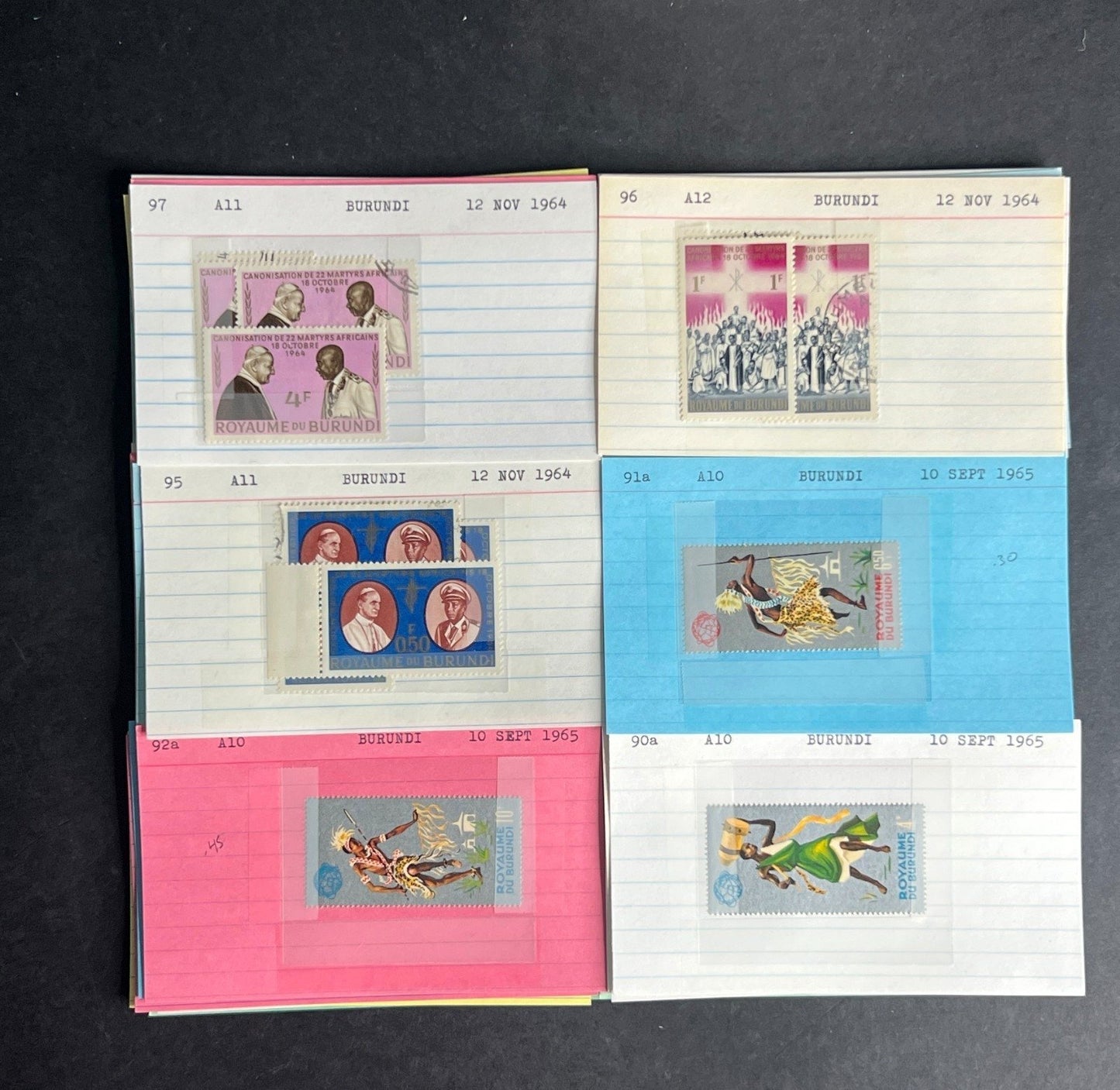 Burundi Stamp Collection Dealer Cards $280 CV Mint & Used ZAYIX