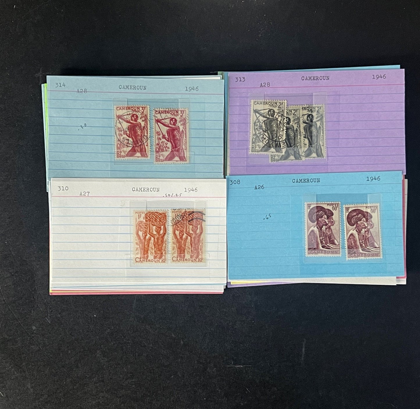 Cameroun Stamp Collection Dealer Cards $188 CV Mint & Used ZAYIX