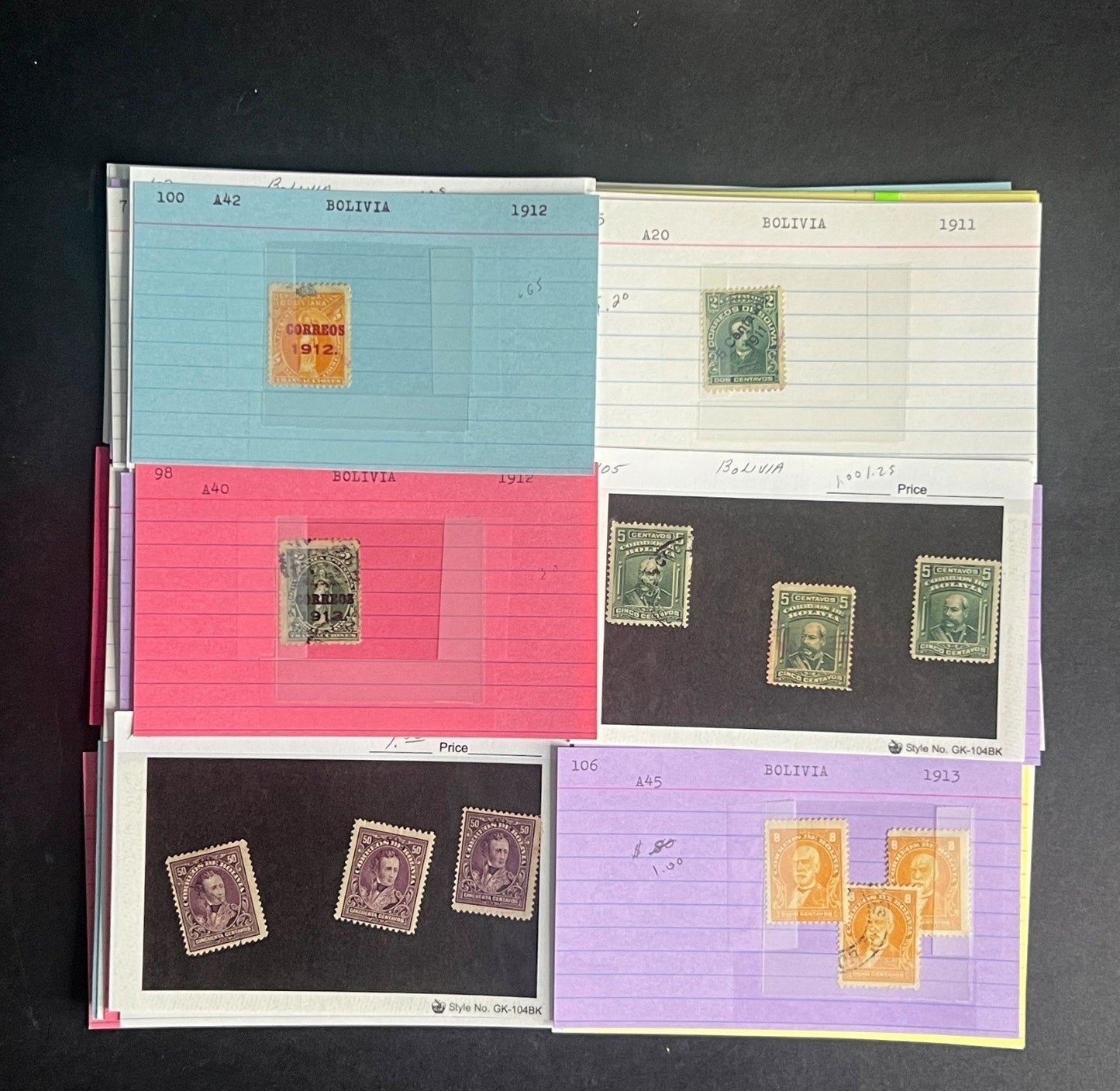 Bolivia Stamp Collection Dealer Cards $425 CV Mint & Used ZAYIX