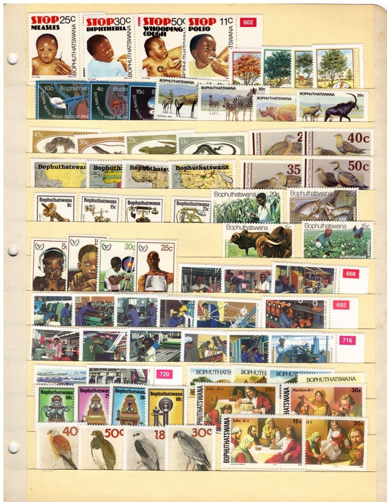 Bophuthatswana Stamp Collection 1 Stock Page Sets Singles $47 CV MNH/MH ZAYIX