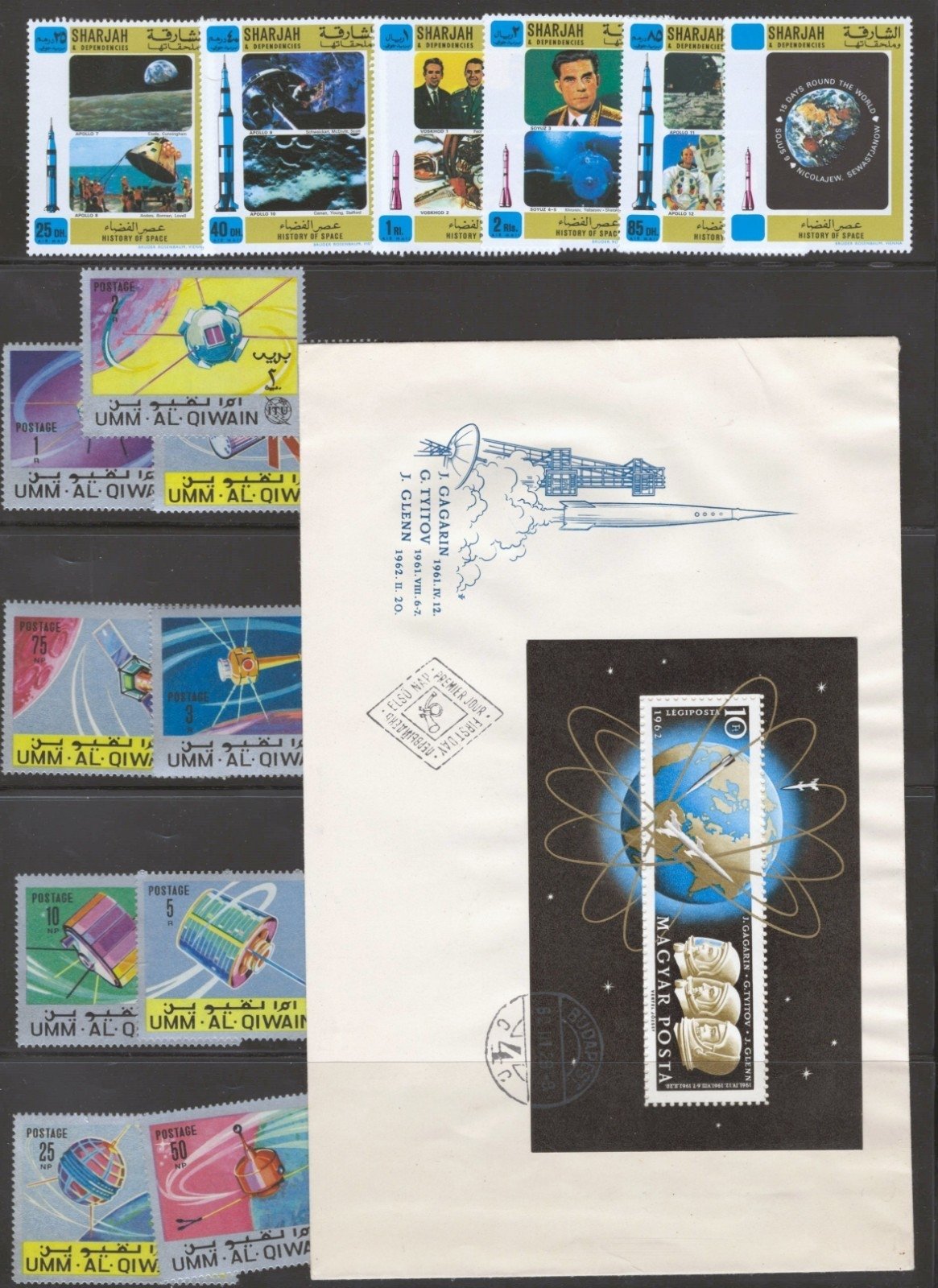 Space Stamp Collection 4 Stock Pages Sets Singles 96 Stamps Mint/Used ZAYIX