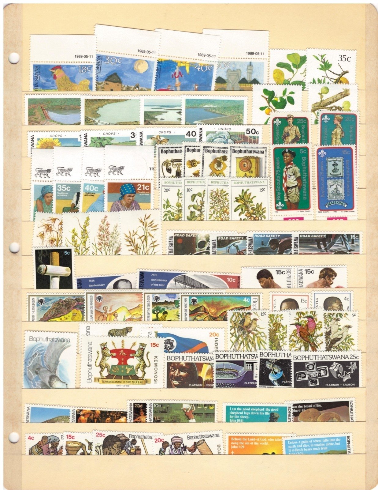 Bophuthatswana Stamp Collection 1 Stock Pages Sets $48 CV Stamps MNH ZAYIX