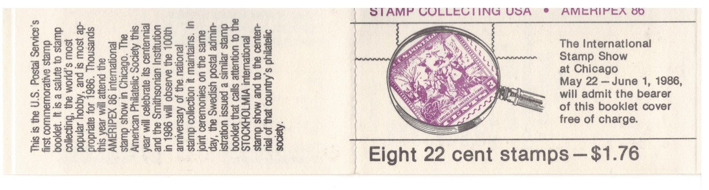 US 2201b / BK153a MNH Error Missing Black AMERIPEX 86 EFO Complete Booklet