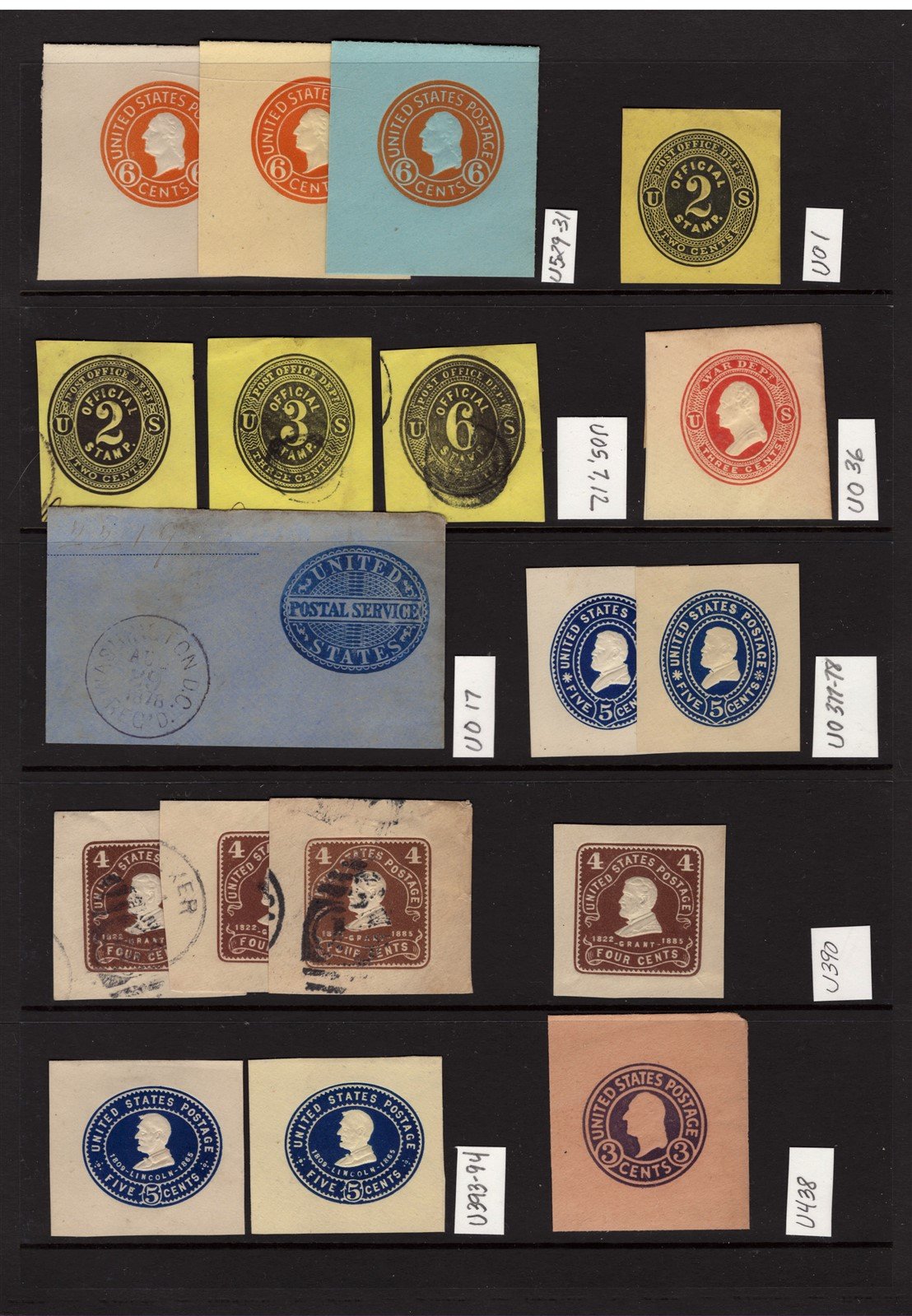 US UO53 Mint Entire 1875 3-cent Red Washington Official Cream Paper Size 7 ZAYIX