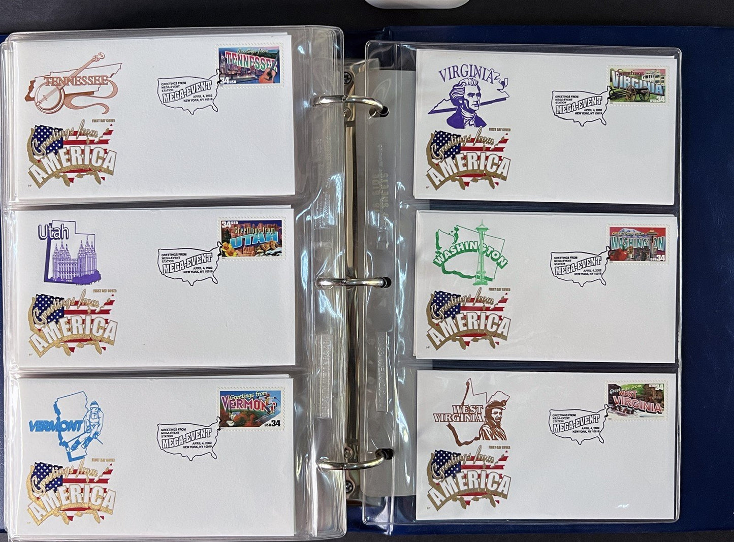 Greetings from America Cover Craft Cachets Limited Edition FDC capital set ZAYIX