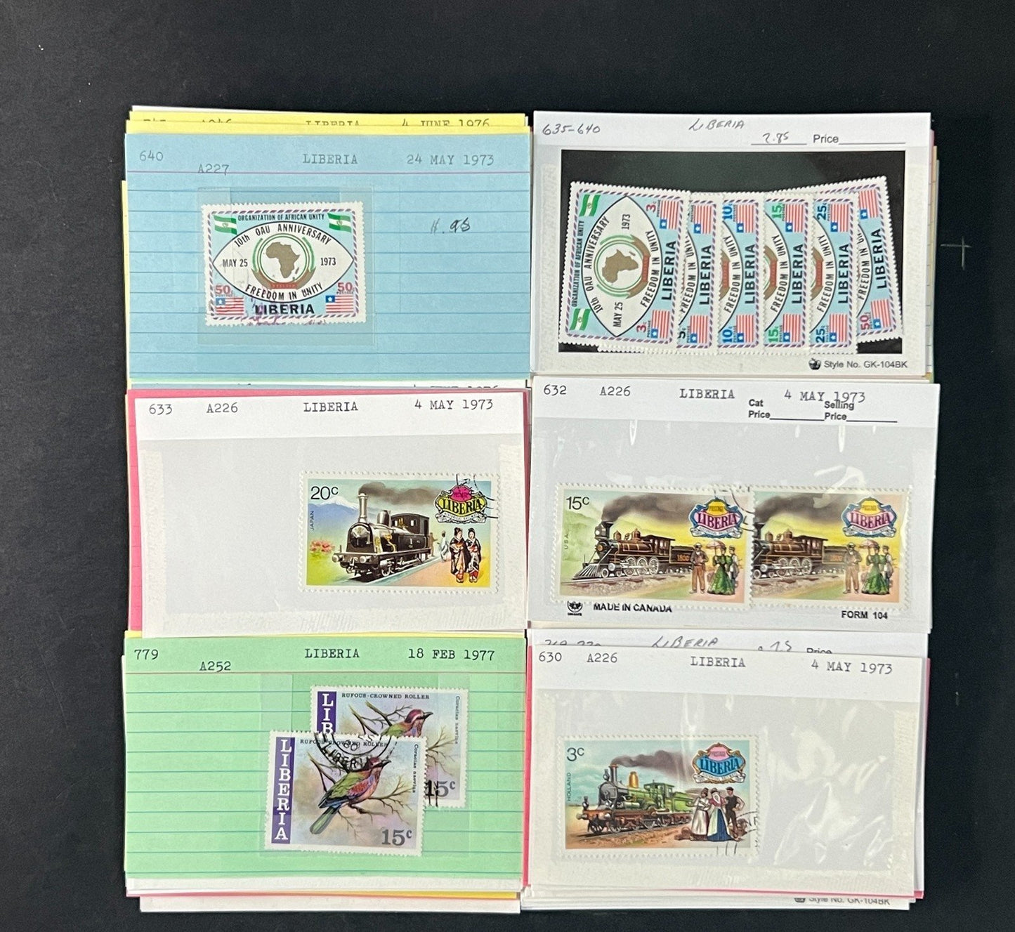 Liberia Stamp Collection Dealer Cards $770 CV Mint & Used ZAYIX