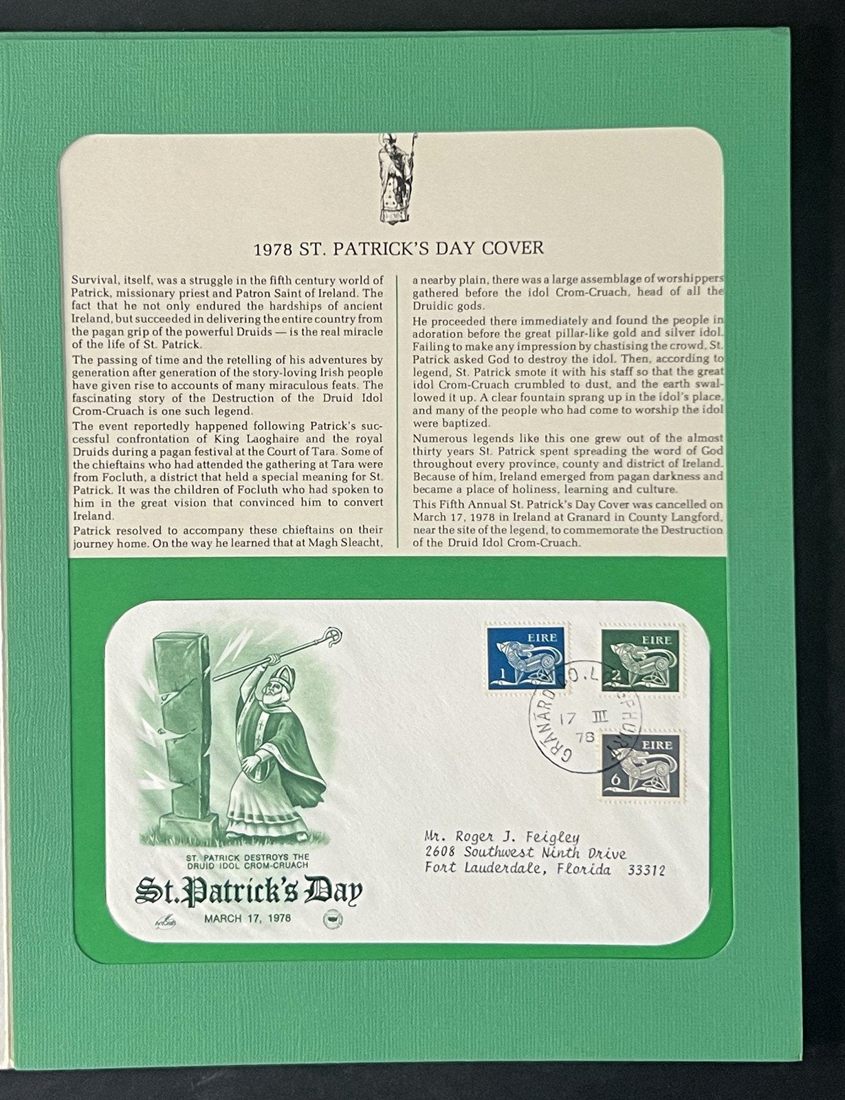 St. Patrick's Day Covers by PCS, Ireland Celtic Dogs 1976-78 ZAYIX