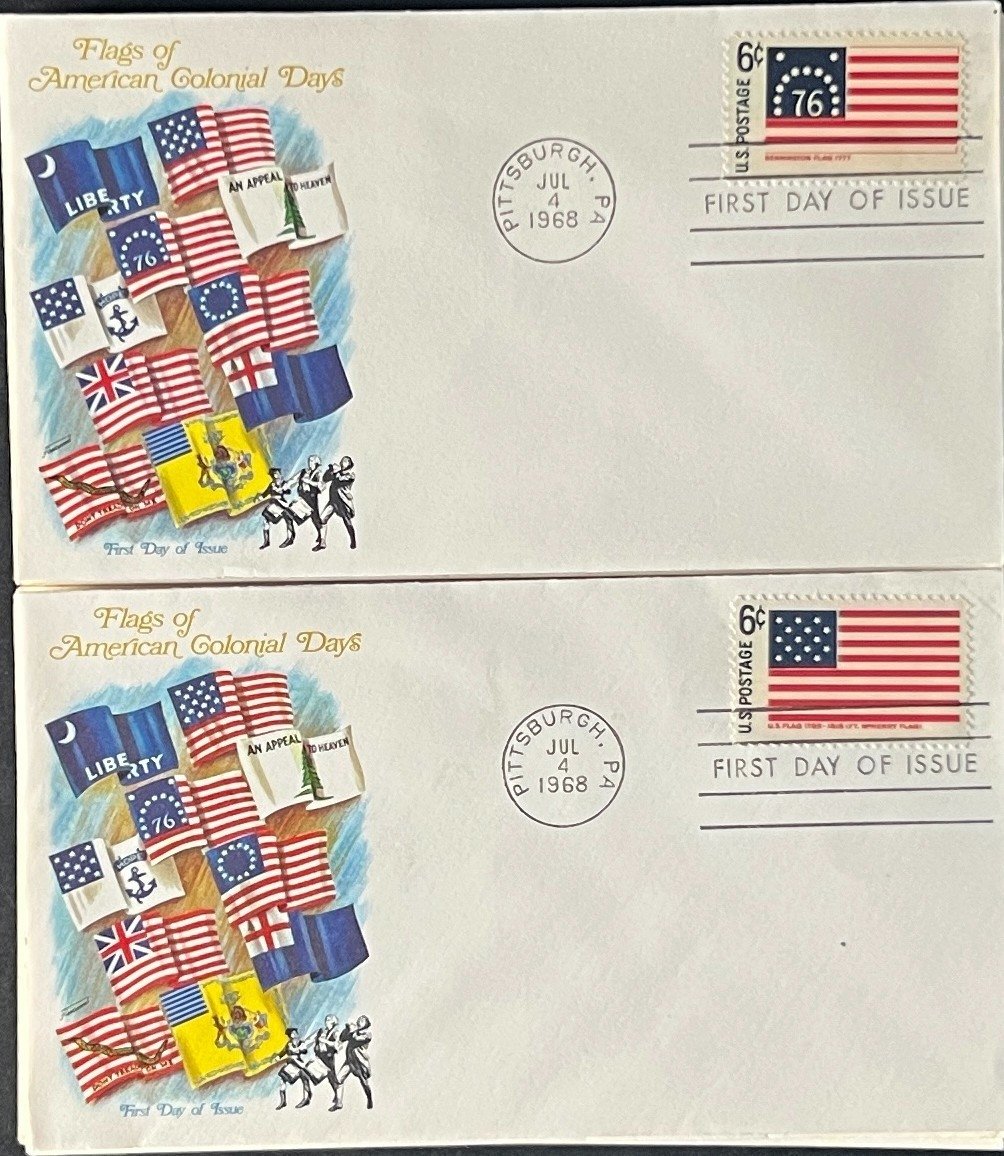 Historic Flags First Day Cover Collection 2 Sets Farnham & Fleetwood 1968 ZAYIX