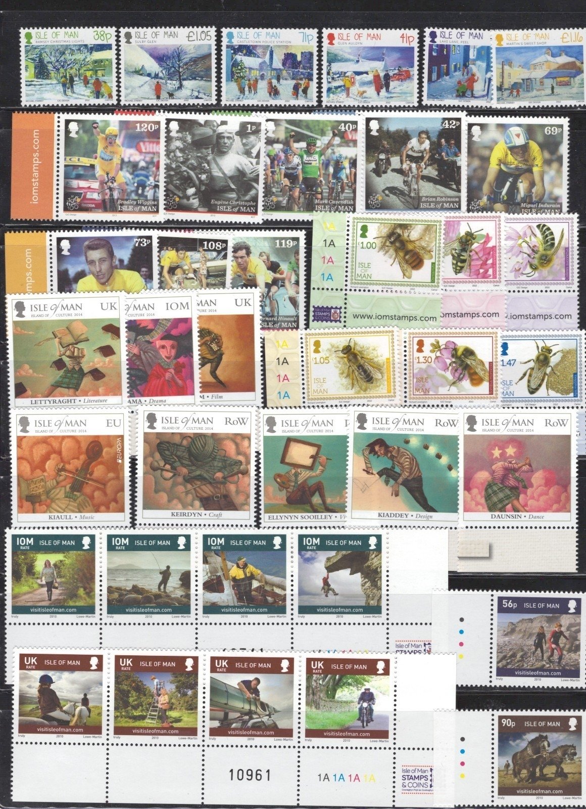 Isle of Man IOM Commemorative & Topicals $142CV 2 Pages MNH ZAYIX